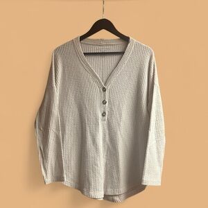 American Eagle Soft & Sexy waffle knit sweater with button detail. So cozy!